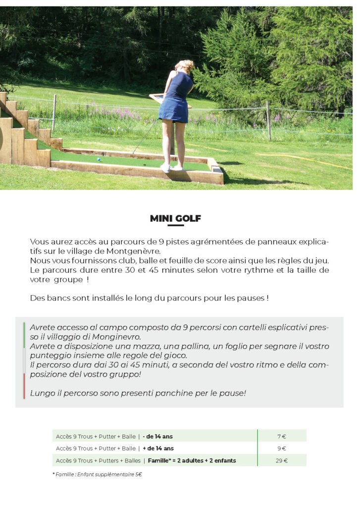 Mini Golf - Golf de Montgenèvre